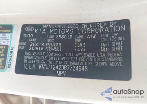 2011 Kia Soul ! z USA, uszkodzony, nr VIN KNDJT2A29B7724948